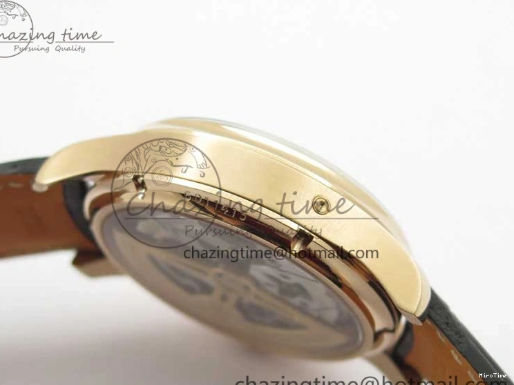 MIROTIME 0129 Elegant Portugieser Perpetual Calendar IW503302 RG V9F 1:1 Best Edition Gray Dial on Black Leather Strap A 7096